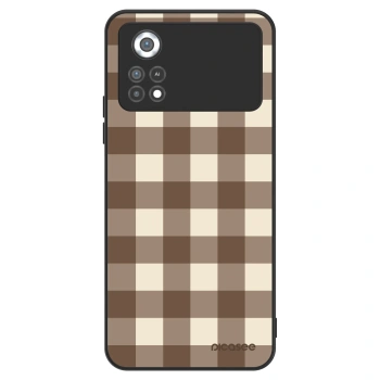 Hülle für Xiaomi Poco X4 Pro 5G - Brown grid