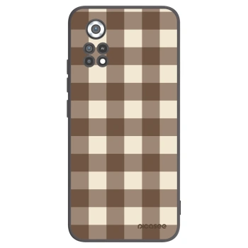 Picasee Xiaomi Poco X4 Pro 5G Hülle - Schwarzes Silikon - Brown grid