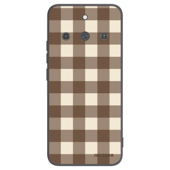 Picasee Realme 11 Pro+ Hülle - Schwarzes Silikon - Brown grid