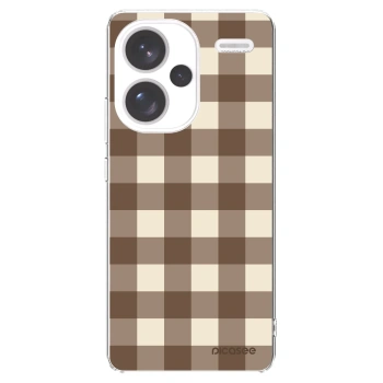 Picasee Xiaomi Redmi Note 13 Pro+ 5G Hülle - Transparentes Silikon - Brown grid
