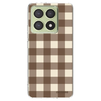 Picasee Xiaomi 14T Hülle - Transparentes Silikon - Brown grid