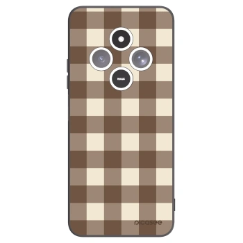 Picasee Xiaomi Redmi 14C Hülle - Schwarzes Silikon - Brown grid