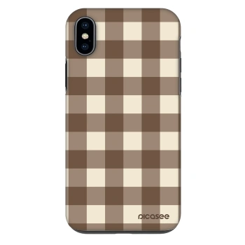 Hülle für Apple iPhone XS Max - Brown grid