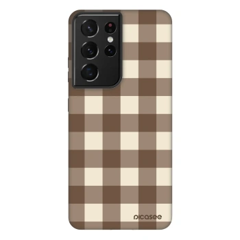 Hülle für Samsung Galaxy S21 Ultra 5G G998B - Brown grid