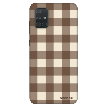 Hülle für Samsung Galaxy A71 A715F - Brown grid