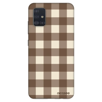 Hülle für Samsung Galaxy A51 A515F - Brown grid