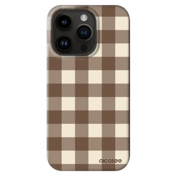 Hülle für Apple iPhone 14 Pro - Brown grid