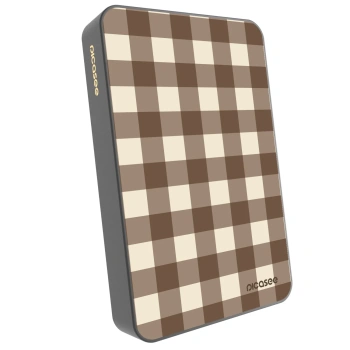 Picasee Powerbank mit MagSafe 10 000 mAh Grau - Brown grid