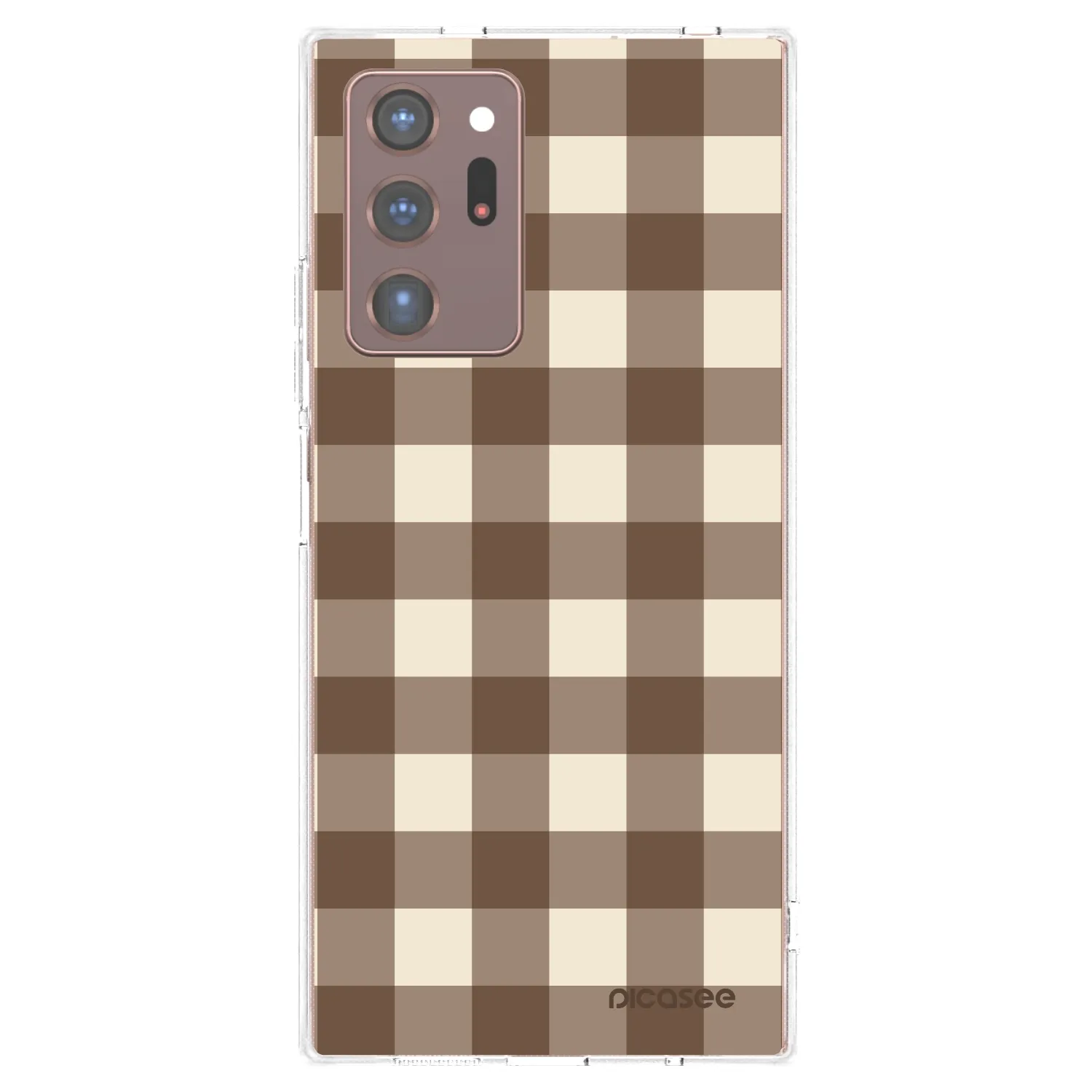 Picasee Samsung Galaxy Note 20 Ultra Hülle - Transparentes Silikon - Brown grid