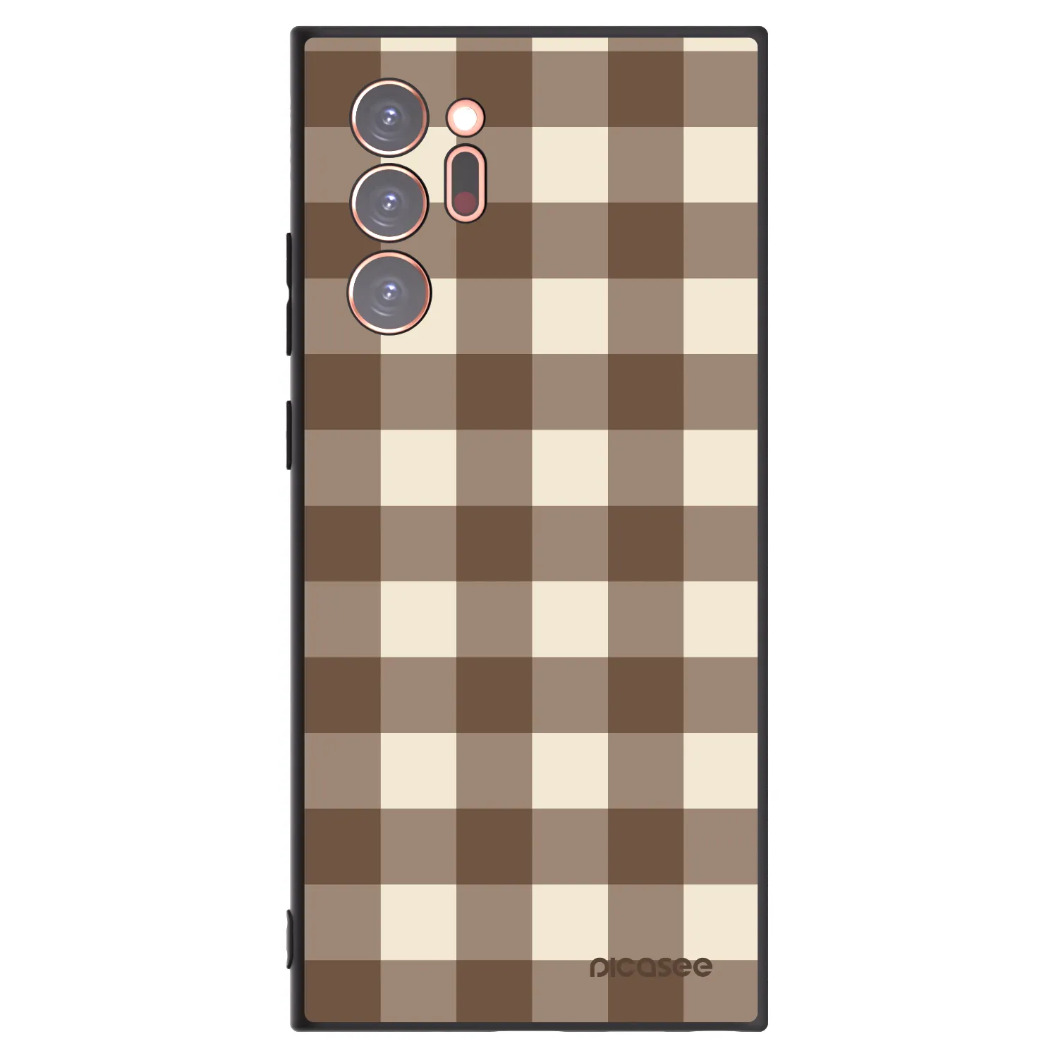Picasee Samsung Galaxy Note 20 Ultra Hülle - Schwarzes Silikon - Brown grid