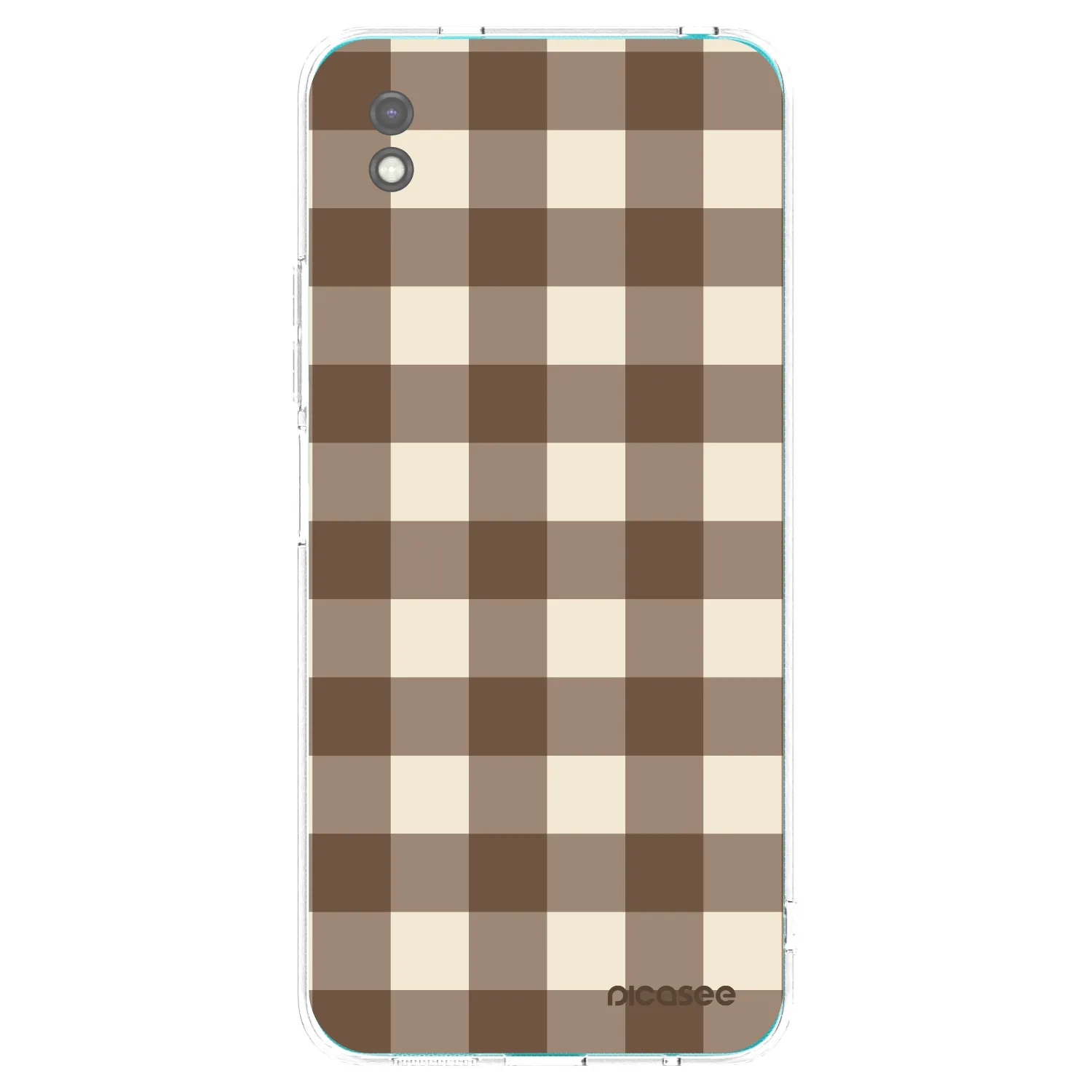 Picasee Xiaomi Redmi 9A Hülle - Schwarzes Silikon - Brown grid