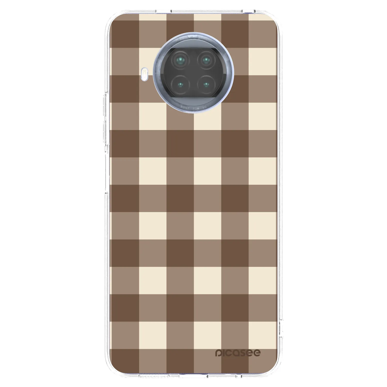 Picasee Xiaomi Mi 10T Lite Hülle - Transparentes Silikon - Brown grid
