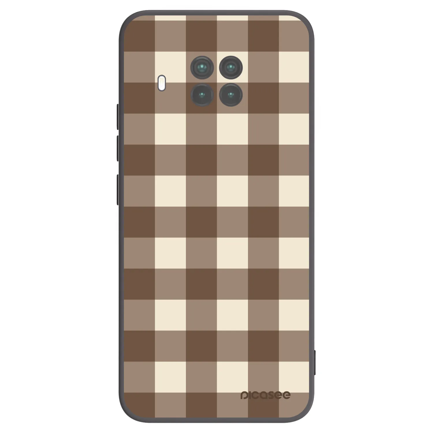 Picasee Xiaomi Mi 10T Lite Hülle - Schwarzes Silikon - Brown grid