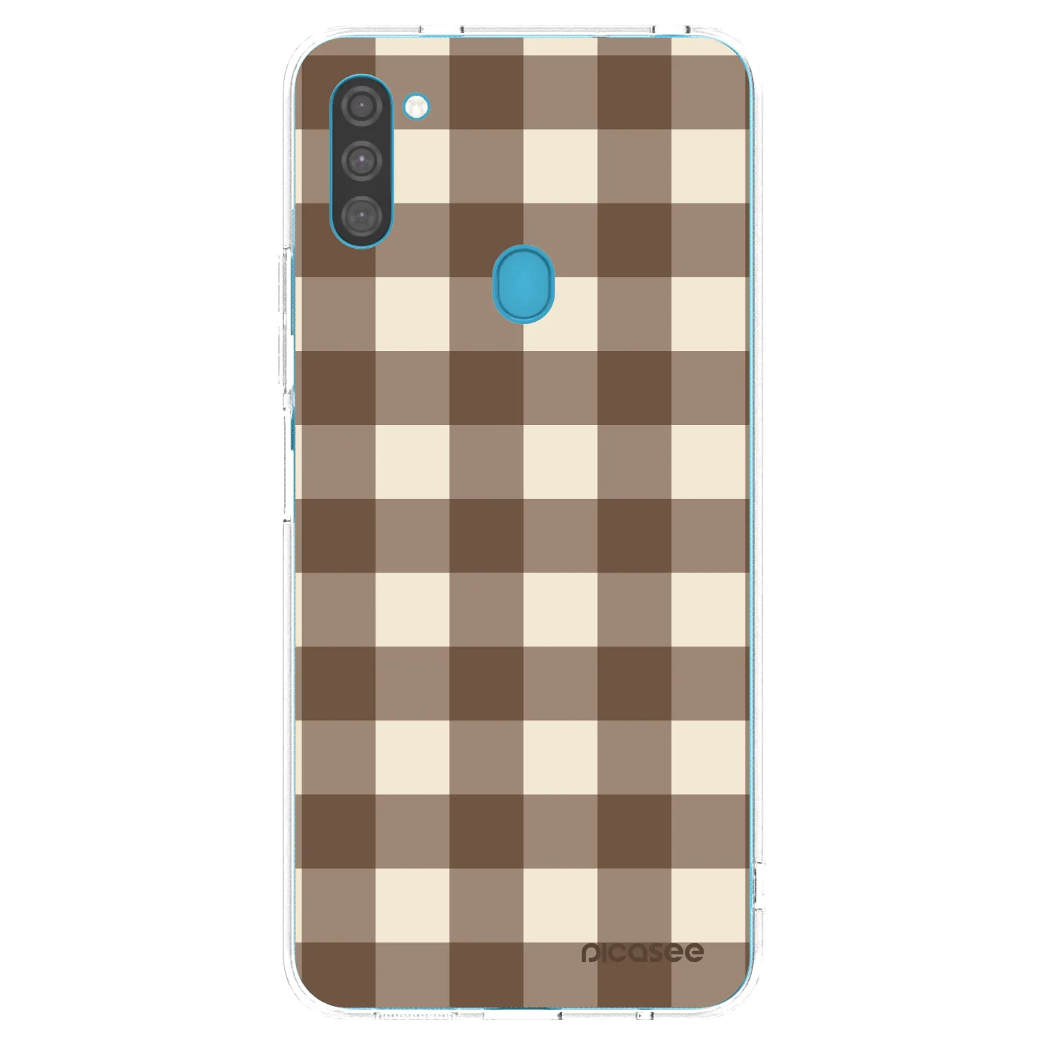 Picasee Samsung Galaxy M11 Hülle - Transparentes Silikon - Brown grid