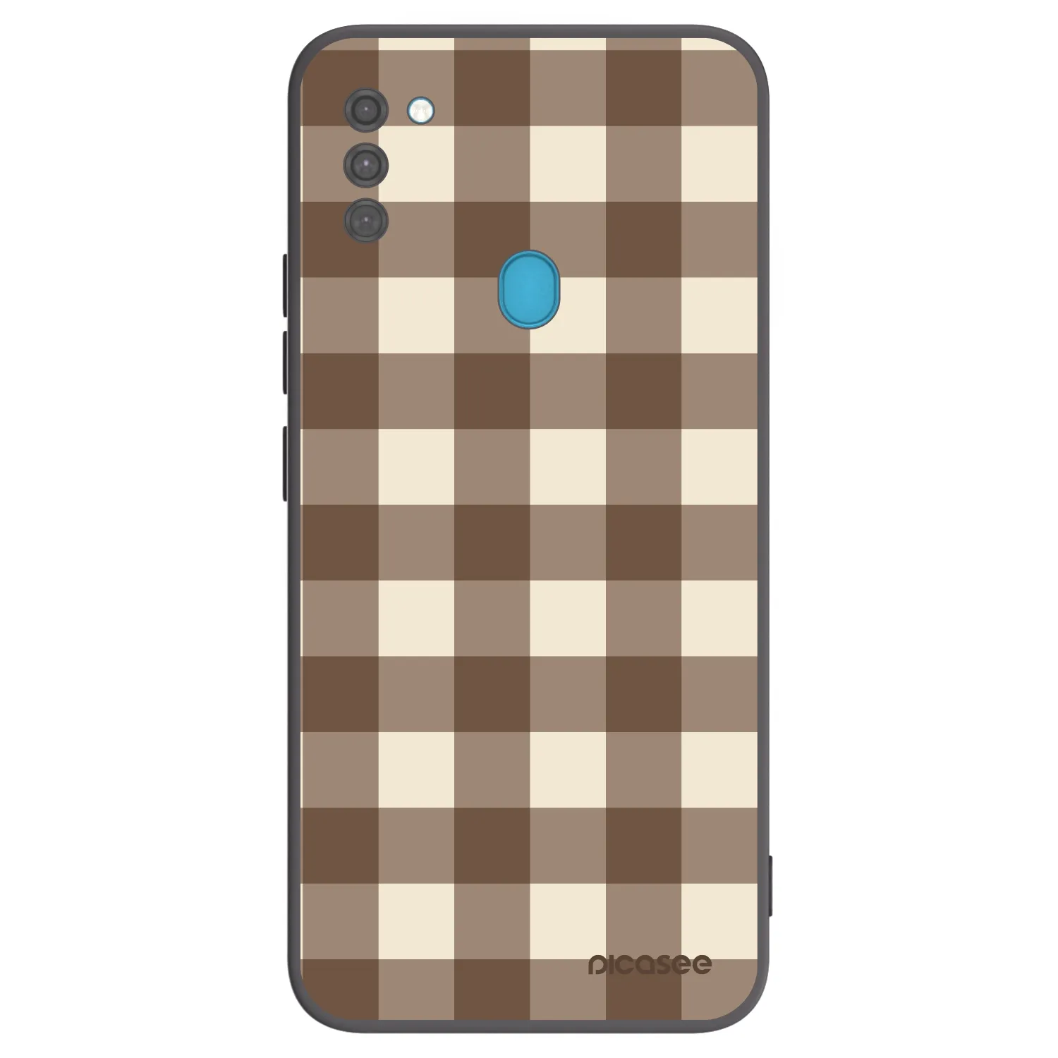 Picasee Samsung Galaxy M11 Hülle - Schwarzes Silikon - Brown grid