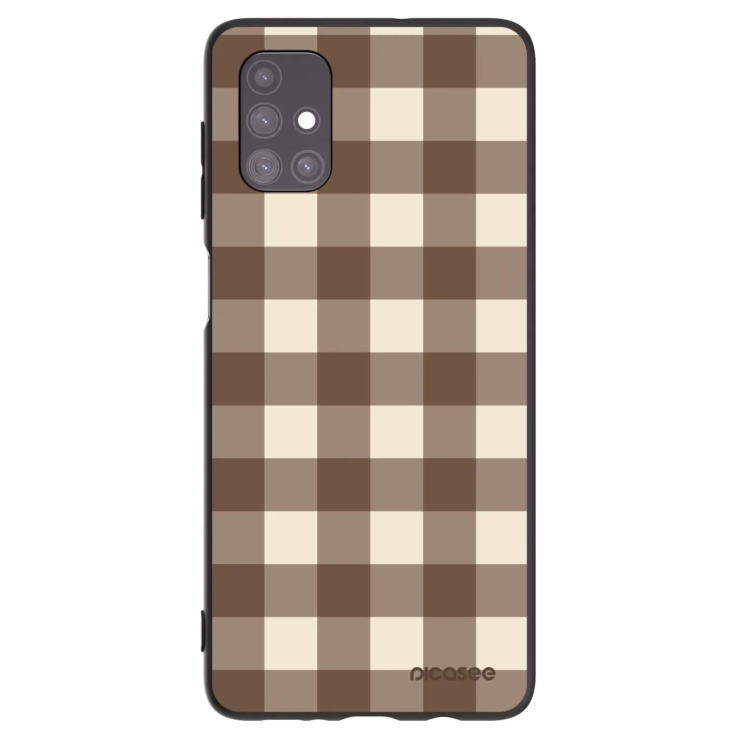Picasee Samsung Galaxy M51 M515F Hülle - Schwarzes Silikon - Brown grid