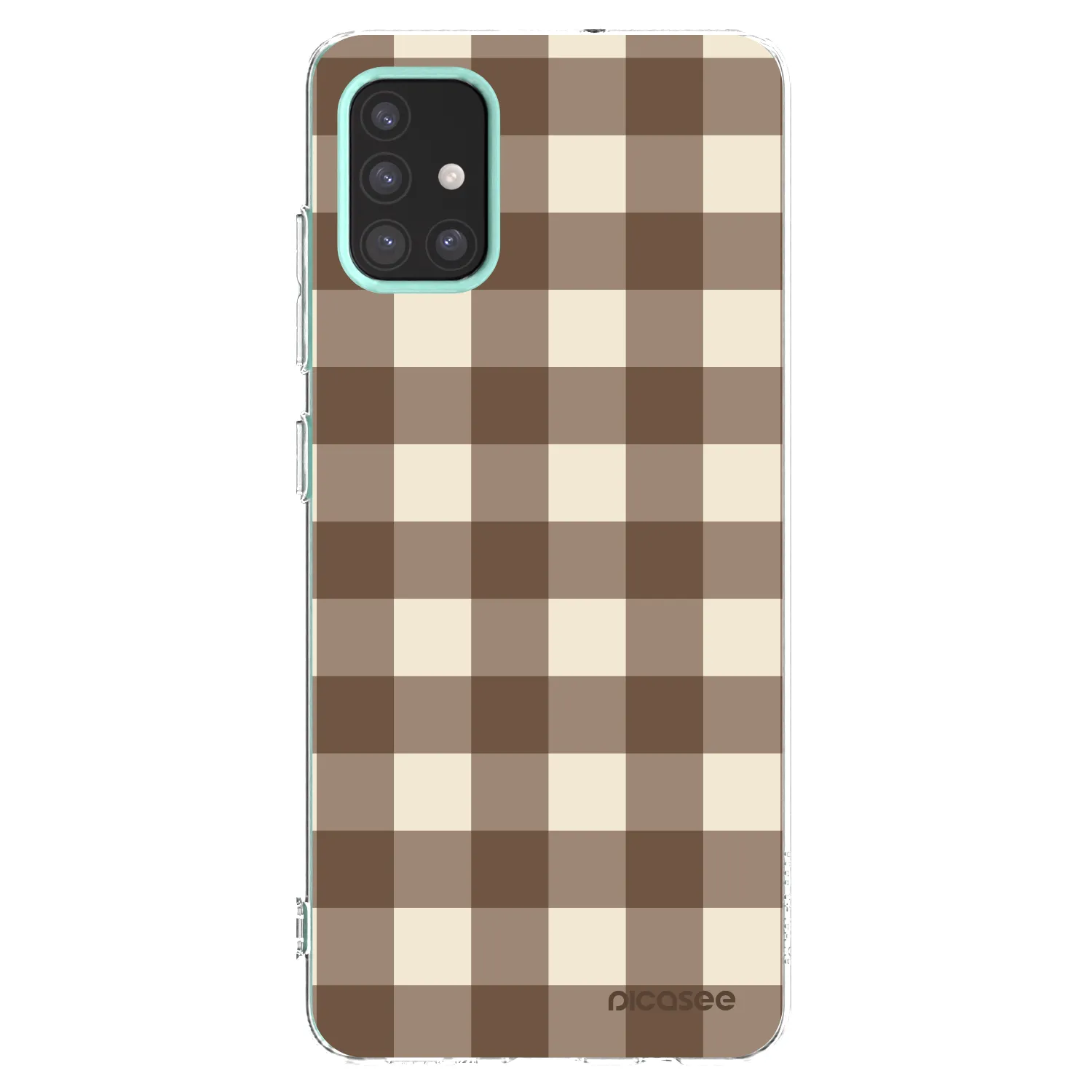 Picasee Samsung Galaxy M31s Hülle - Transparentes Silikon - Brown grid
