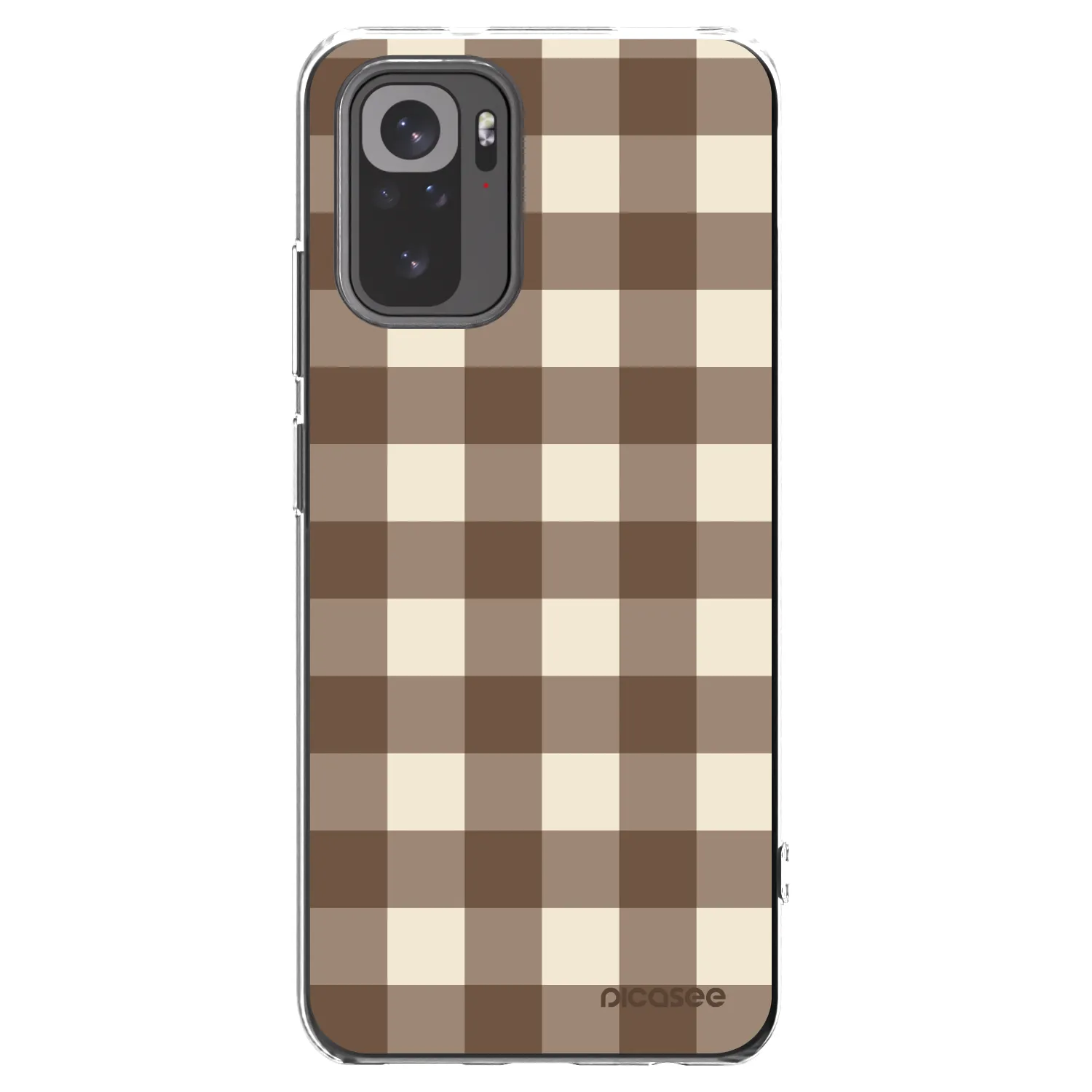 Picasee Xiaomi Redmi Note 10 Hülle - Transparentes Silikon - Brown grid