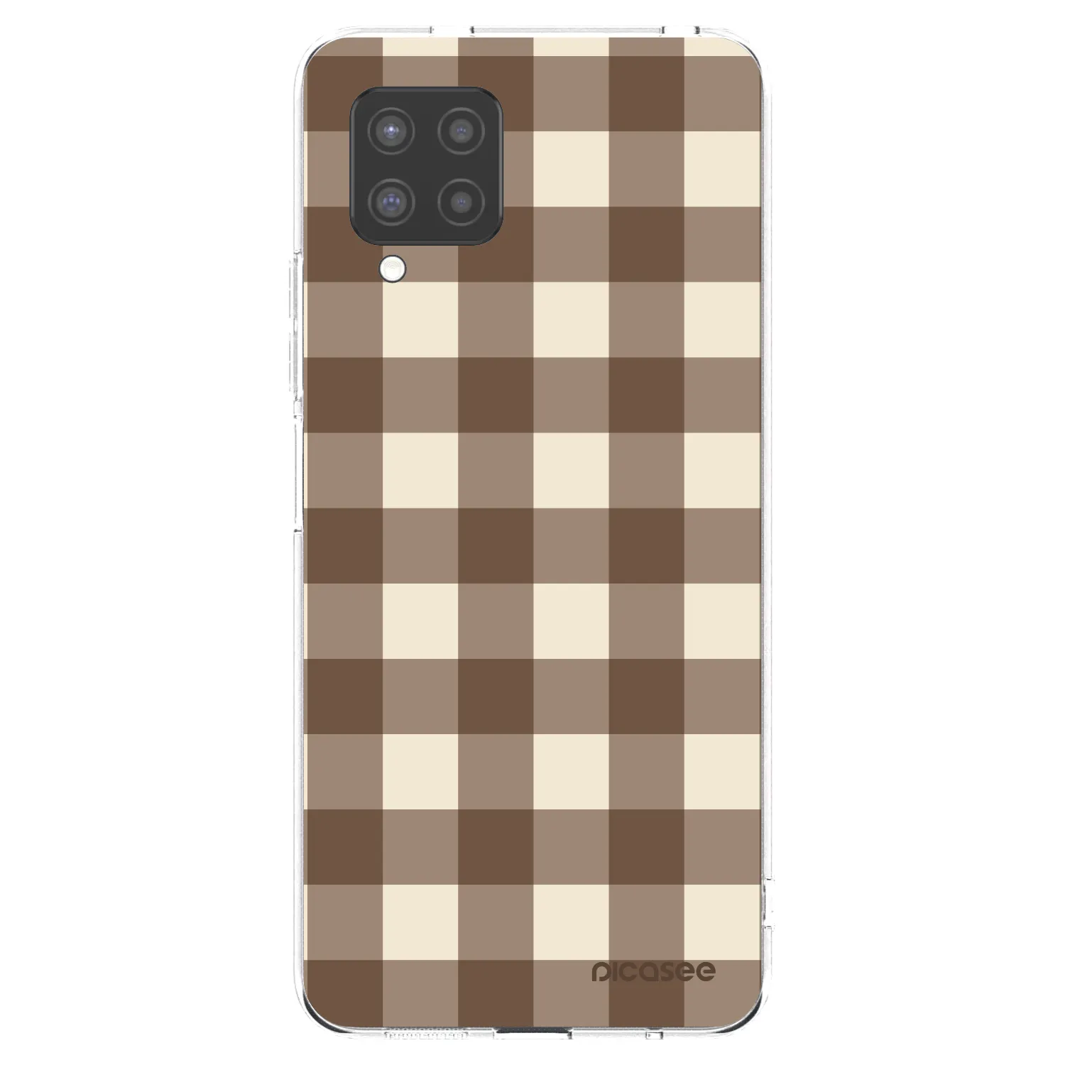 Picasee Samsung Galaxy A42 A426B Hülle - Transparentes Silikon - Brown grid