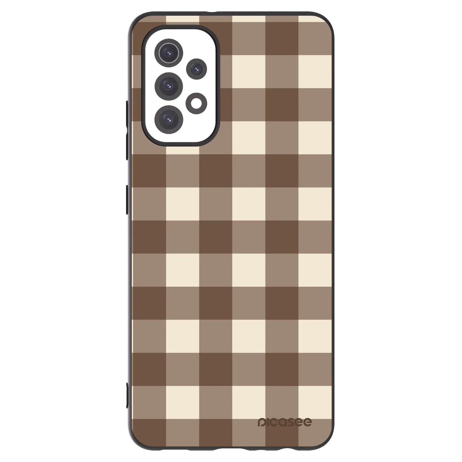 Picasee Samsung Galaxy A32 5G A326B Hülle - Schwarzes Silikon - Brown grid