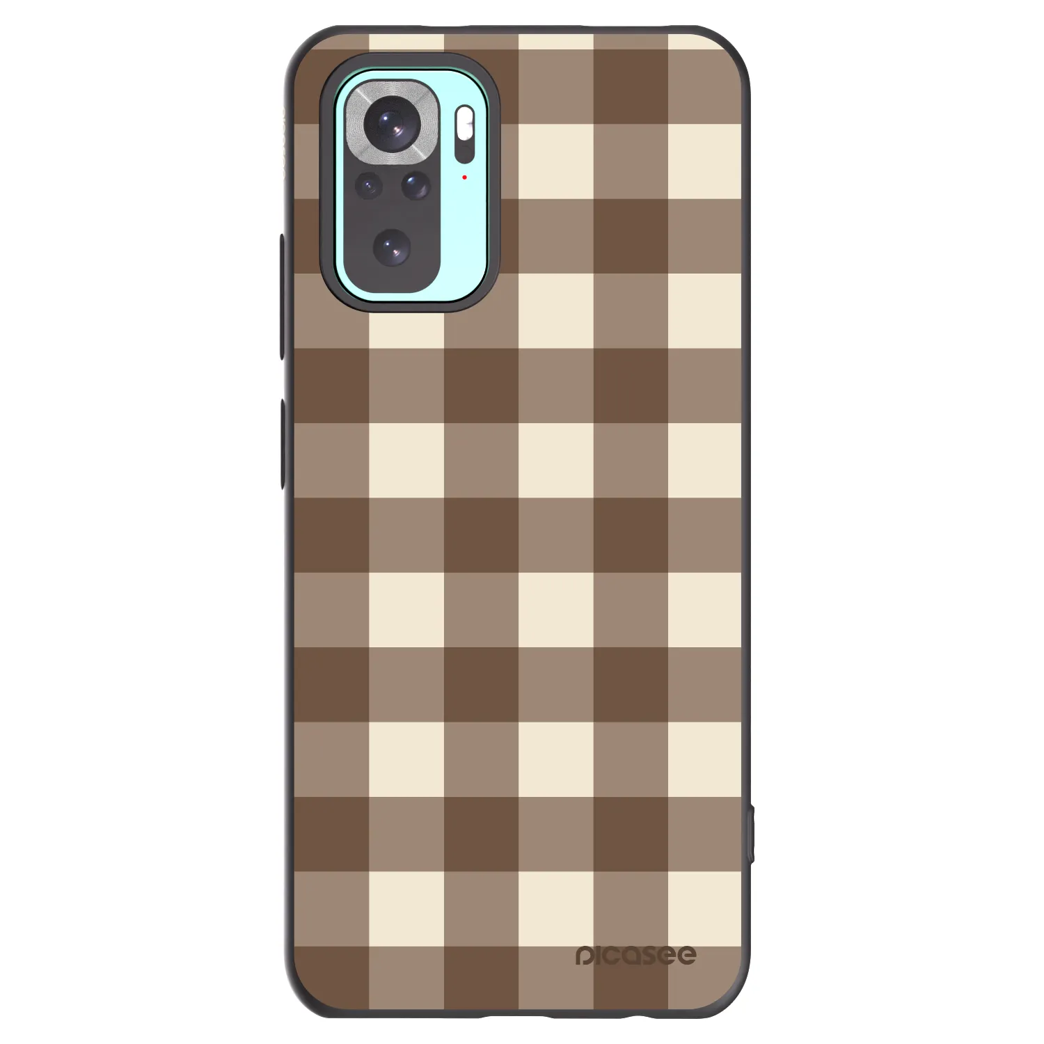 Picasee Xiaomi Redmi Note 10 Pro Hülle - Schwarzes Silikon - Brown grid