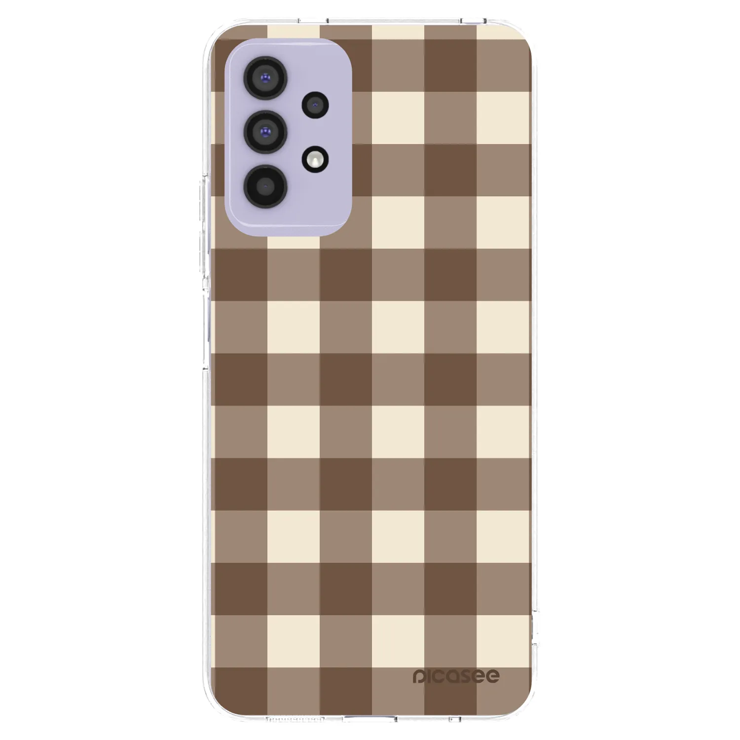 Picasee Samsung Galaxy A32 4G SM-A325F Hülle - Transparentes Silikon - Brown grid