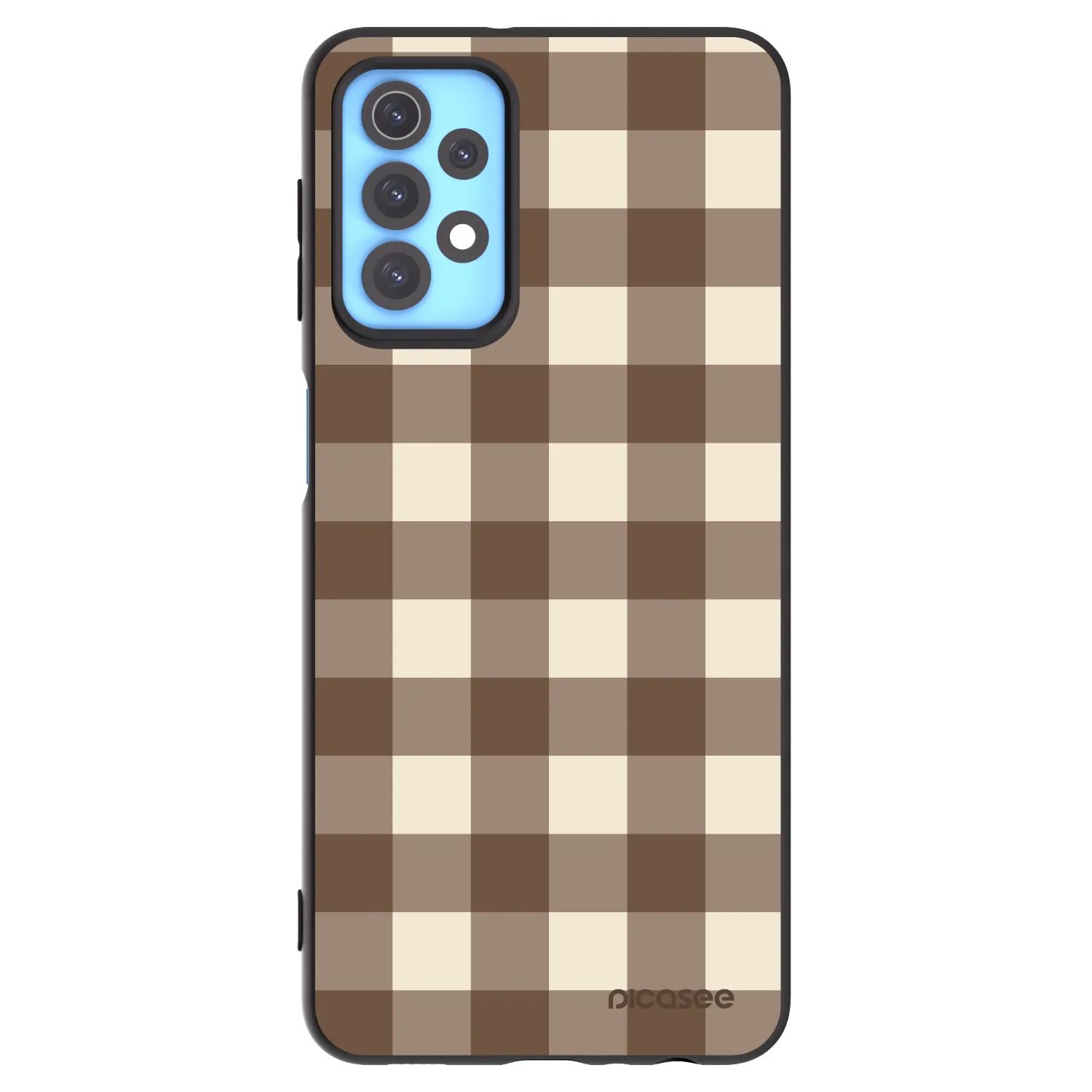 Picasee Samsung Galaxy A32 4G SM-A325F Hülle - Schwarzes Silikon - Brown grid