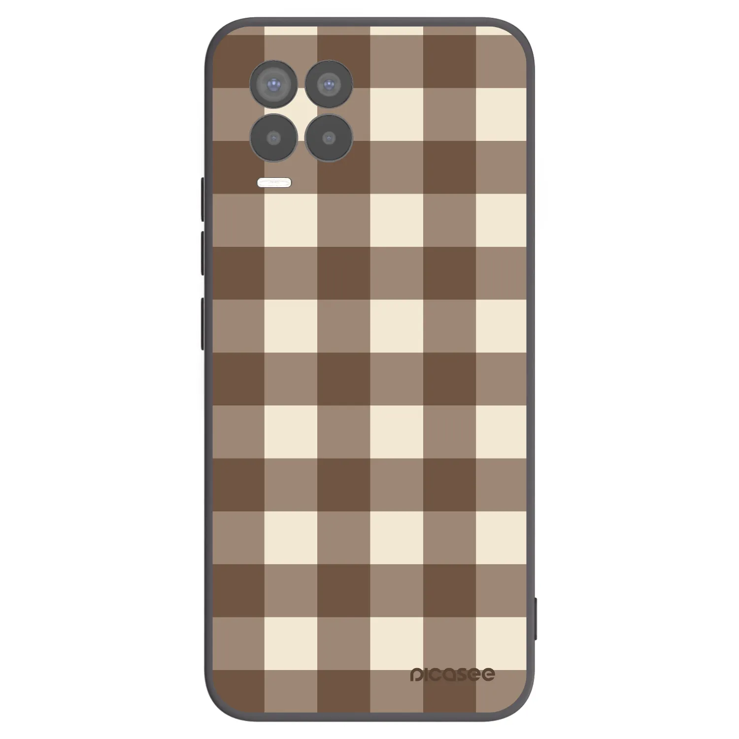 Picasee Realme 8 Pro Hülle - Schwarzes Silikon - Brown grid