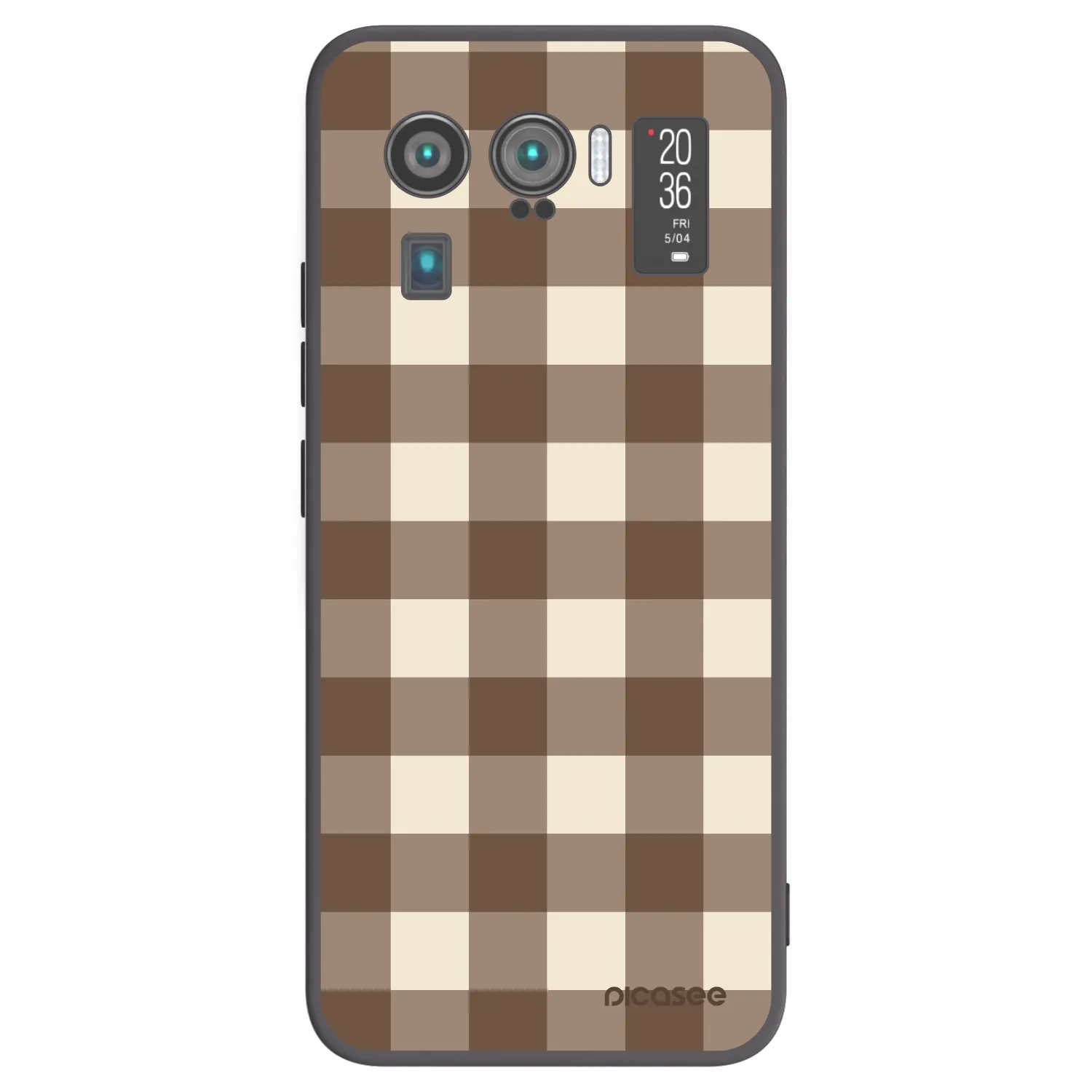 Picasee Xiaomi Mi 11 Ultra Hülle - Schwarzes Silikon - Brown grid