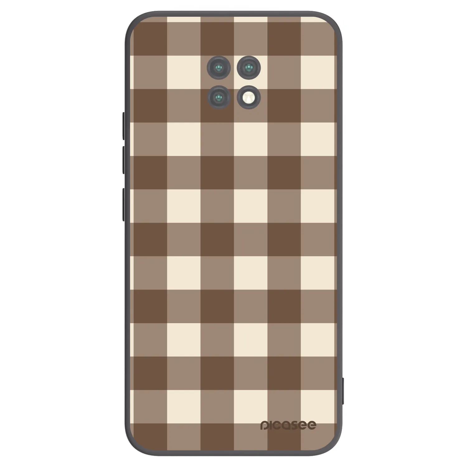 Picasee Xiaomi Redmi Note 9T Hülle - Schwarzes Silikon - Brown grid