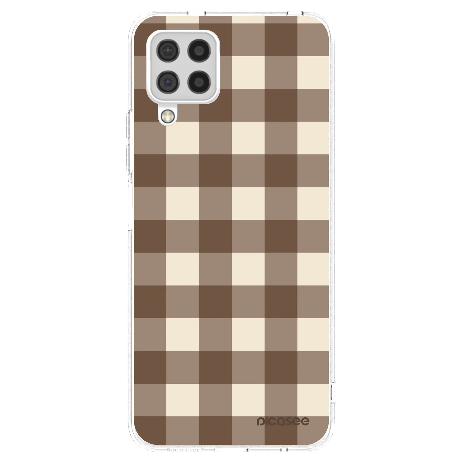 Picasee Samsung Galaxy A22 A225F 4G Hülle - Transparentes Silikon - Brown grid