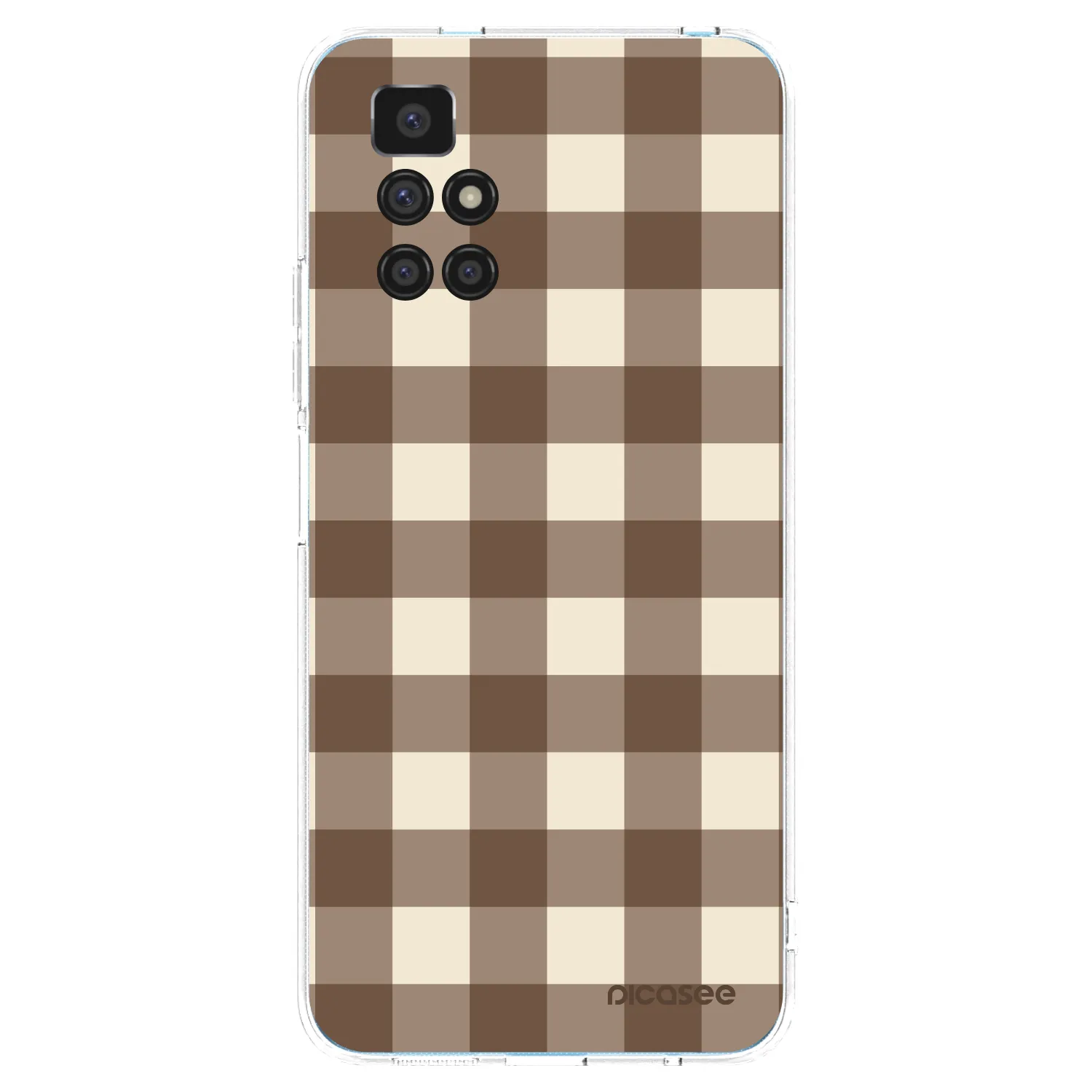 Picasee Xiaomi Redmi 10 Hülle - Transparentes Silikon - Brown grid