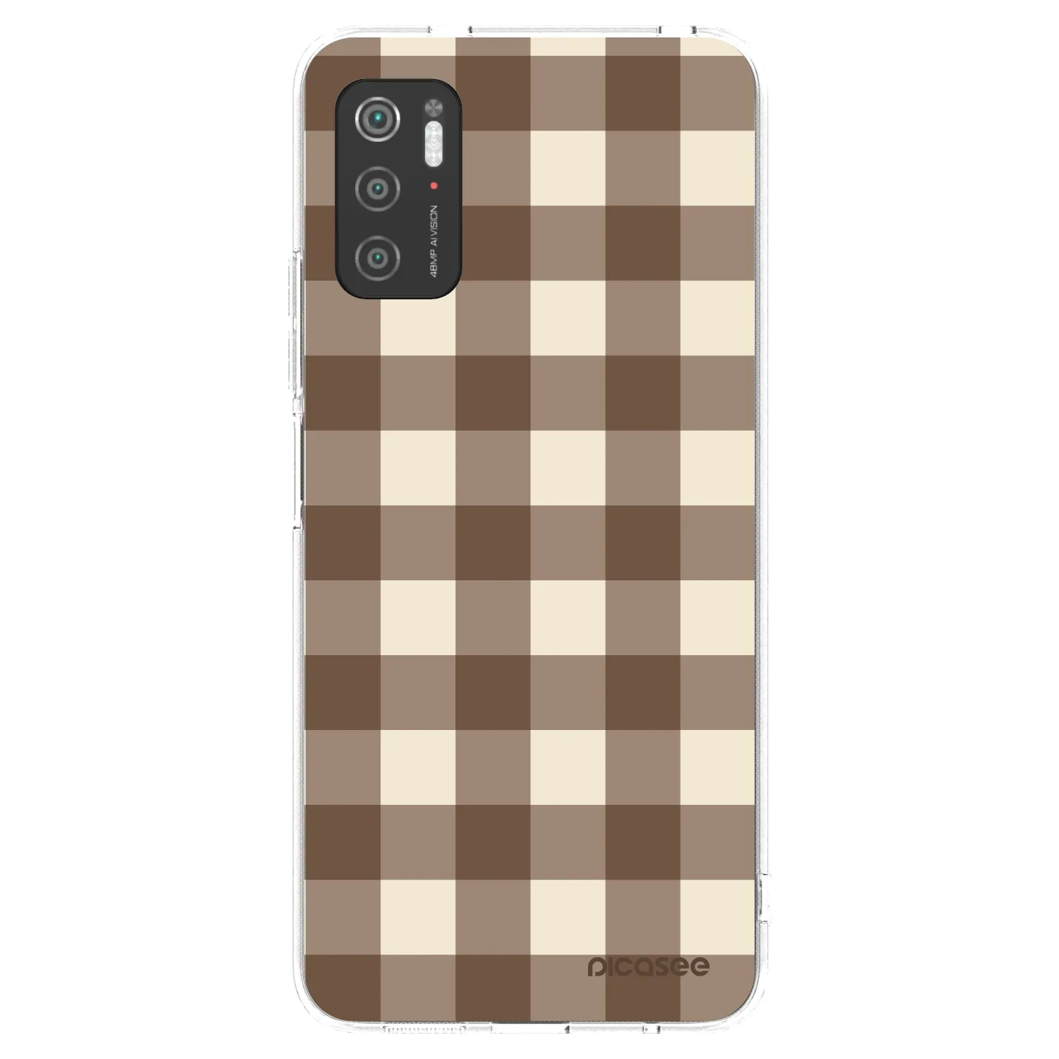 Picasee Xiaomi Poco M3 Pro 5G Hülle - Transparentes Silikon - Brown grid