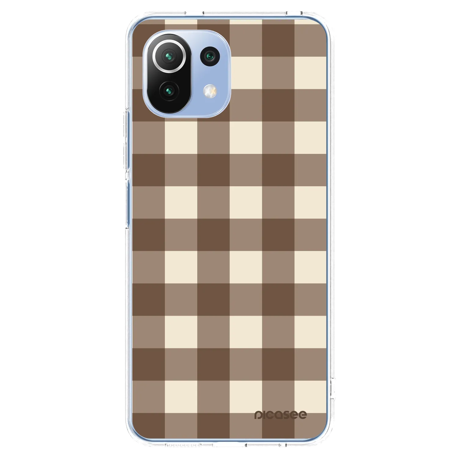 Picasee Xiaomi 11 Lite 5G NE Hülle - Transparentes Silikon - Brown grid