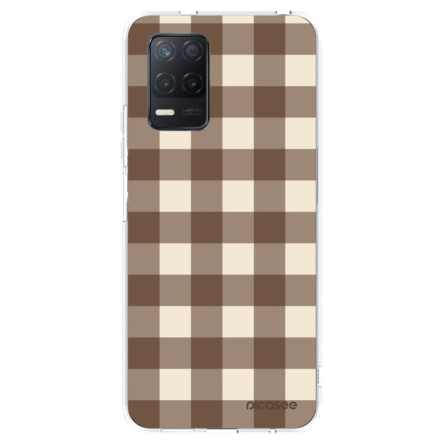 Picasee Realme 8 5G Hülle - Transparentes Silikon - Brown grid