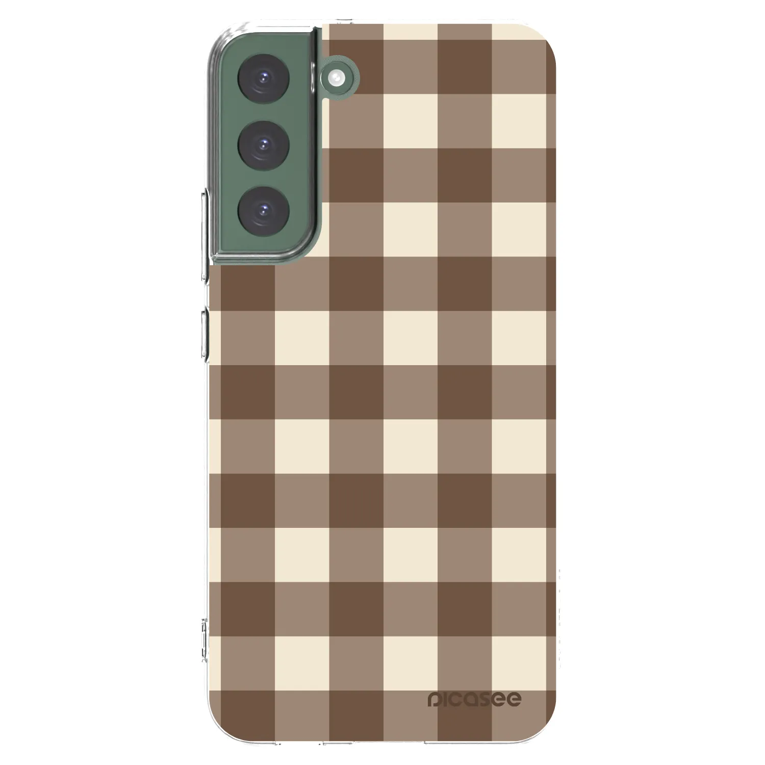 Picasee Samsung Galaxy S22+ 5G Hülle - Transparentes Silikon - Brown grid