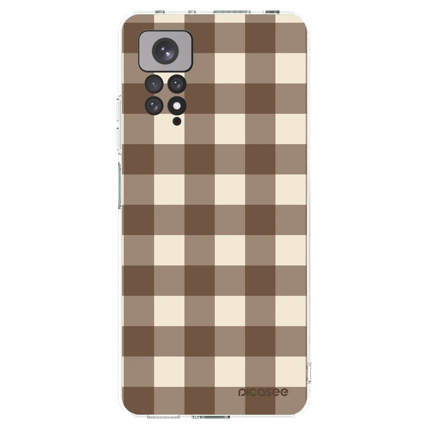 Picasee Xiaomi Redmi Note 11 Hülle - Transparentes Silikon - Brown grid