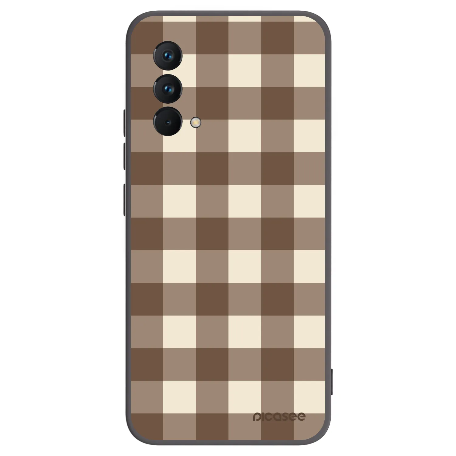 Picasee Realme GT Master Edition 5G Hülle - Schwarzes Silikon - Brown grid