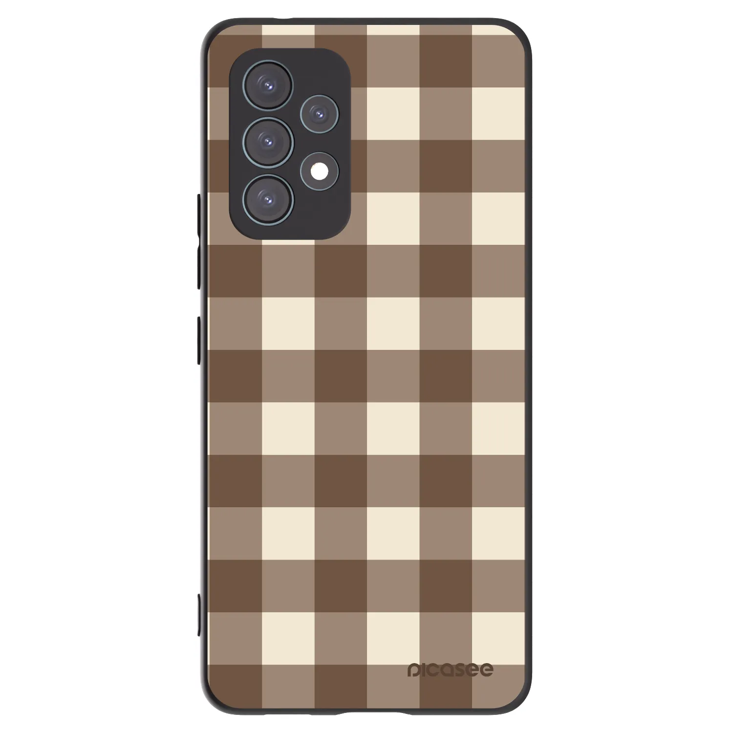 Picasee Samsung Galaxy A53 5G A536 Hülle - Schwarzes Silikon - Brown grid