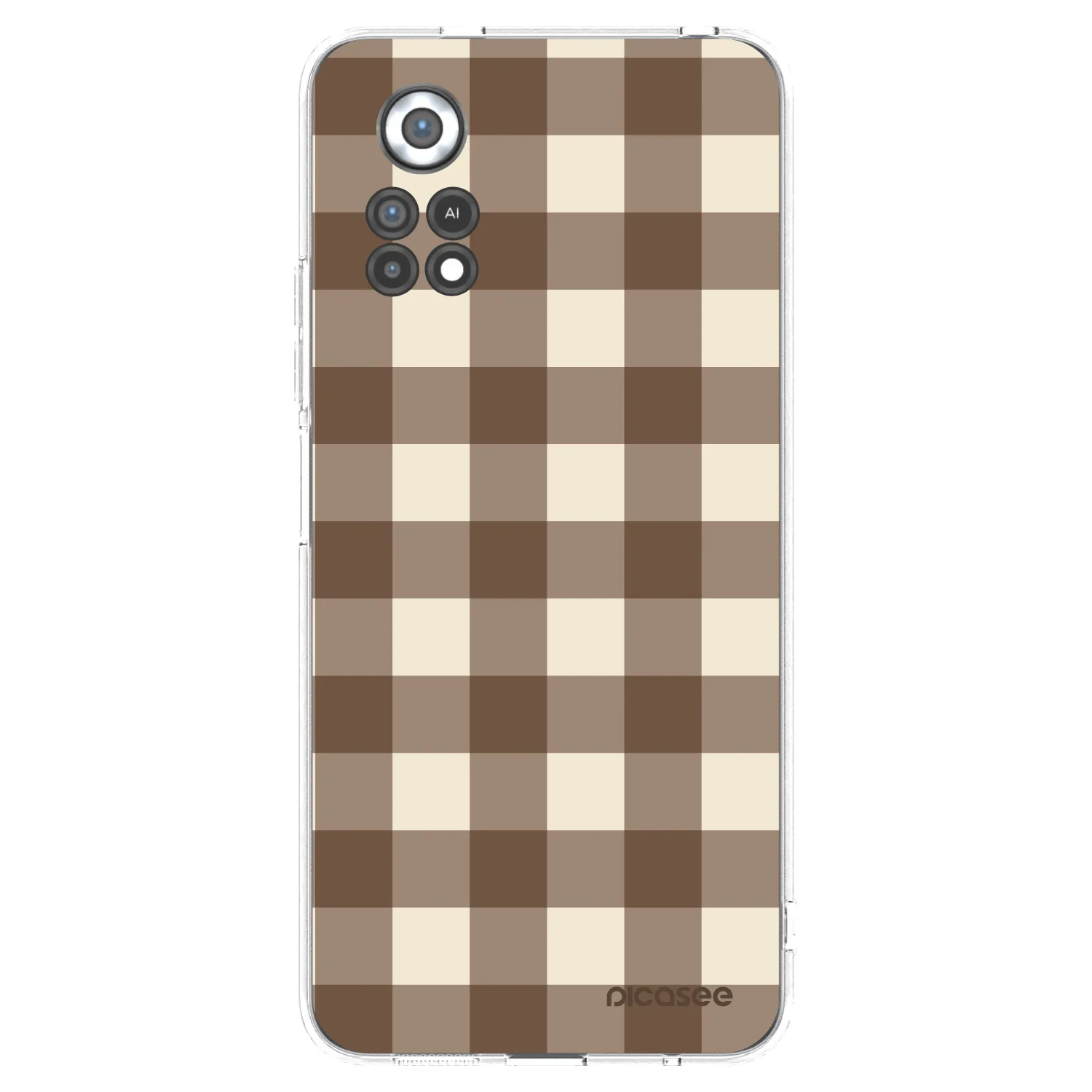 Picasee Xiaomi Poco X4 Pro 5G Hülle - Transparentes Silikon - Brown grid