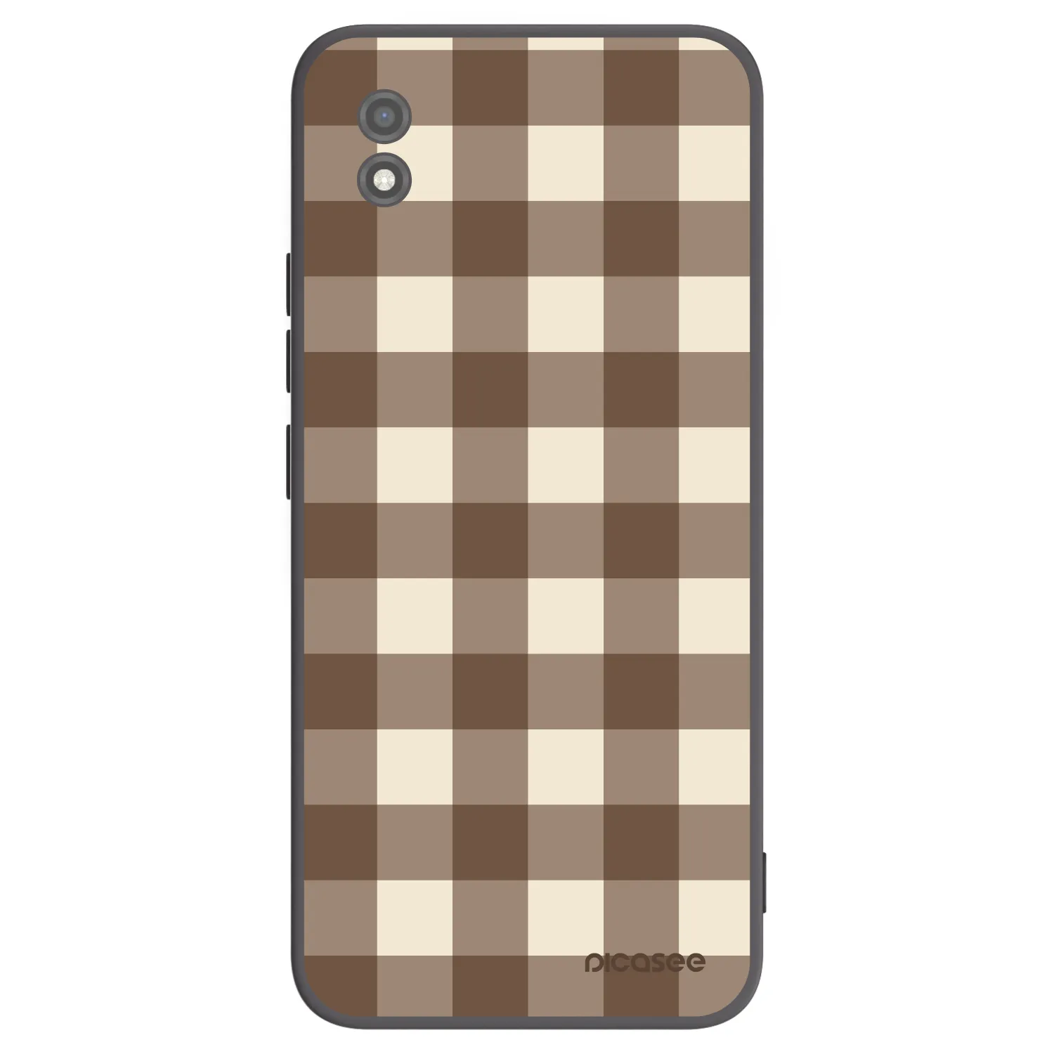Picasee Realme C11 (2021) Hülle - Schwarzes Silikon - Brown grid