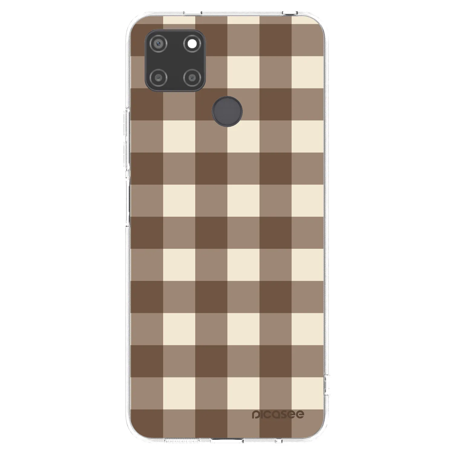 Picasee Realme C21Y Hülle - Transparentes Silikon - Brown grid
