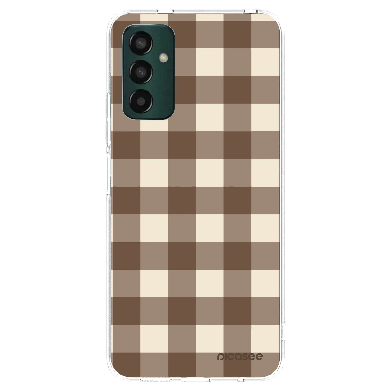 Picasee Samsung Galaxy M13 M135F Hülle - Transparentes Silikon - Brown grid