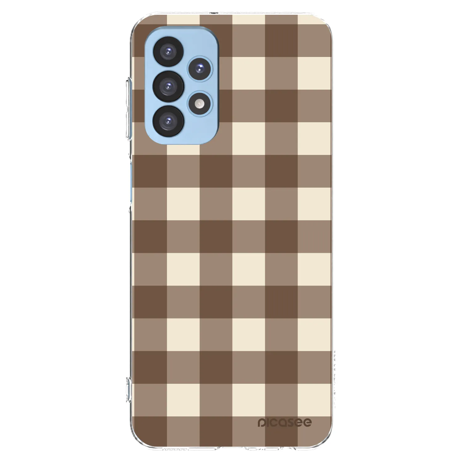 Picasee Samsung Galaxy A23 A235F 4G Hülle - Transparentes Silikon - Brown grid