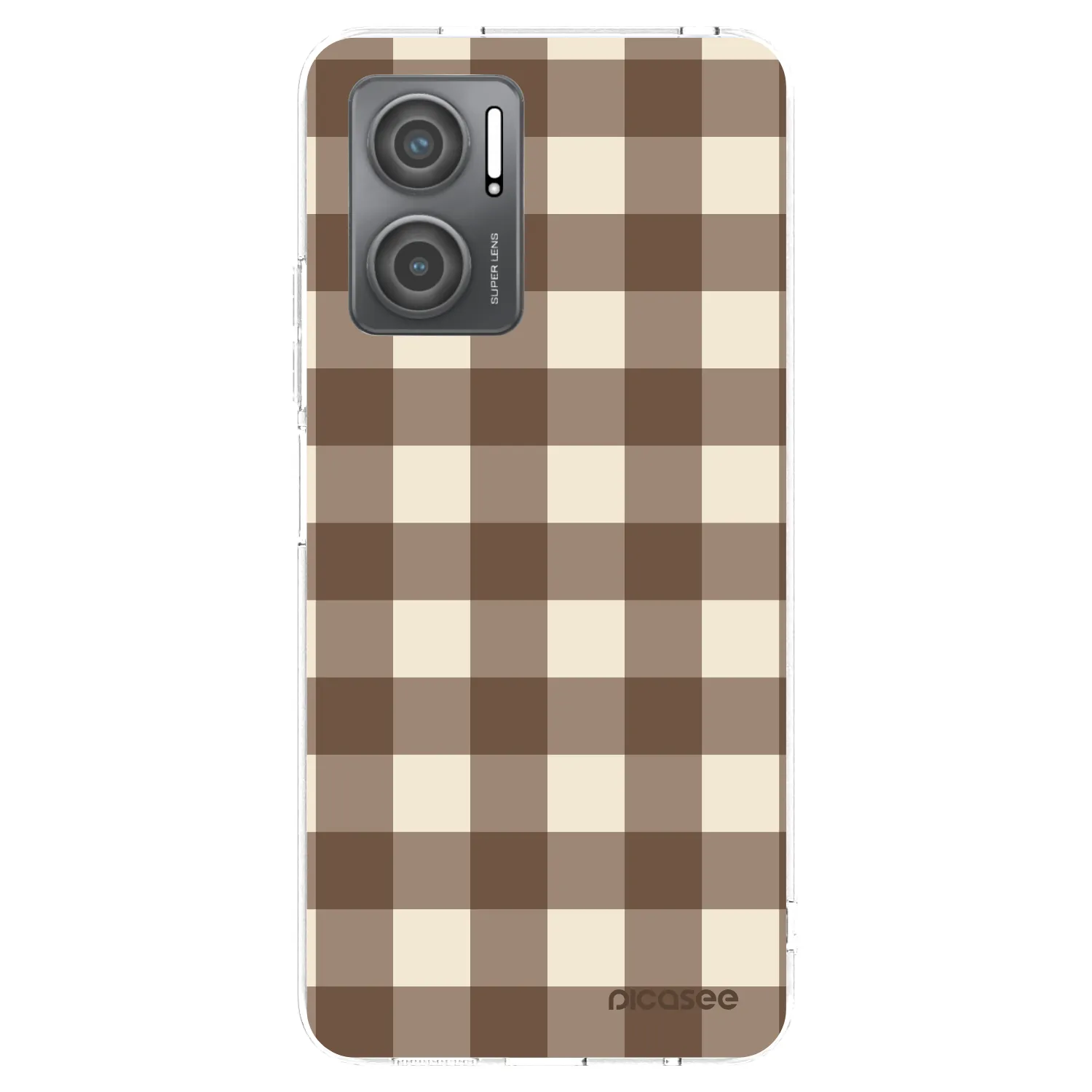 Picasee Xiaomi Redmi 10 5G Hülle - Transparentes Silikon - Brown grid