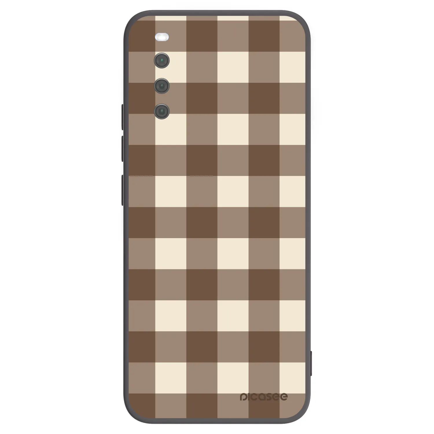 Picasee Sony Xperia 10 III Hülle - Schwarzes Silikon - Brown grid