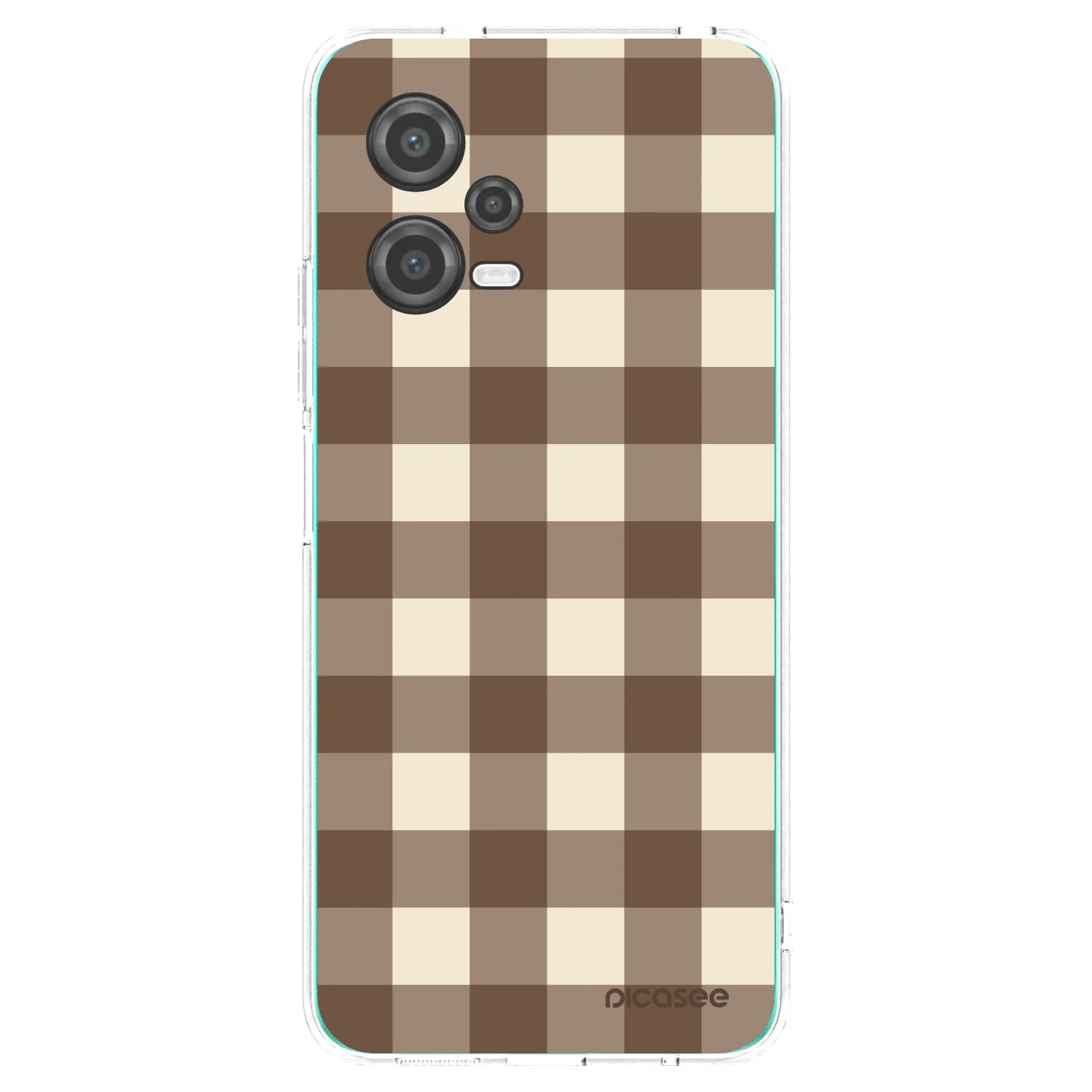 Picasee Xiaomi Poco X5 Hülle - Transparentes Silikon - Brown grid