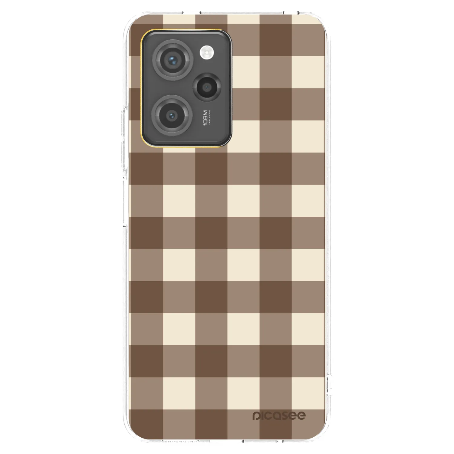 Picasee Xiaomi Poco X5 Pro Hülle - Transparentes Silikon - Brown grid