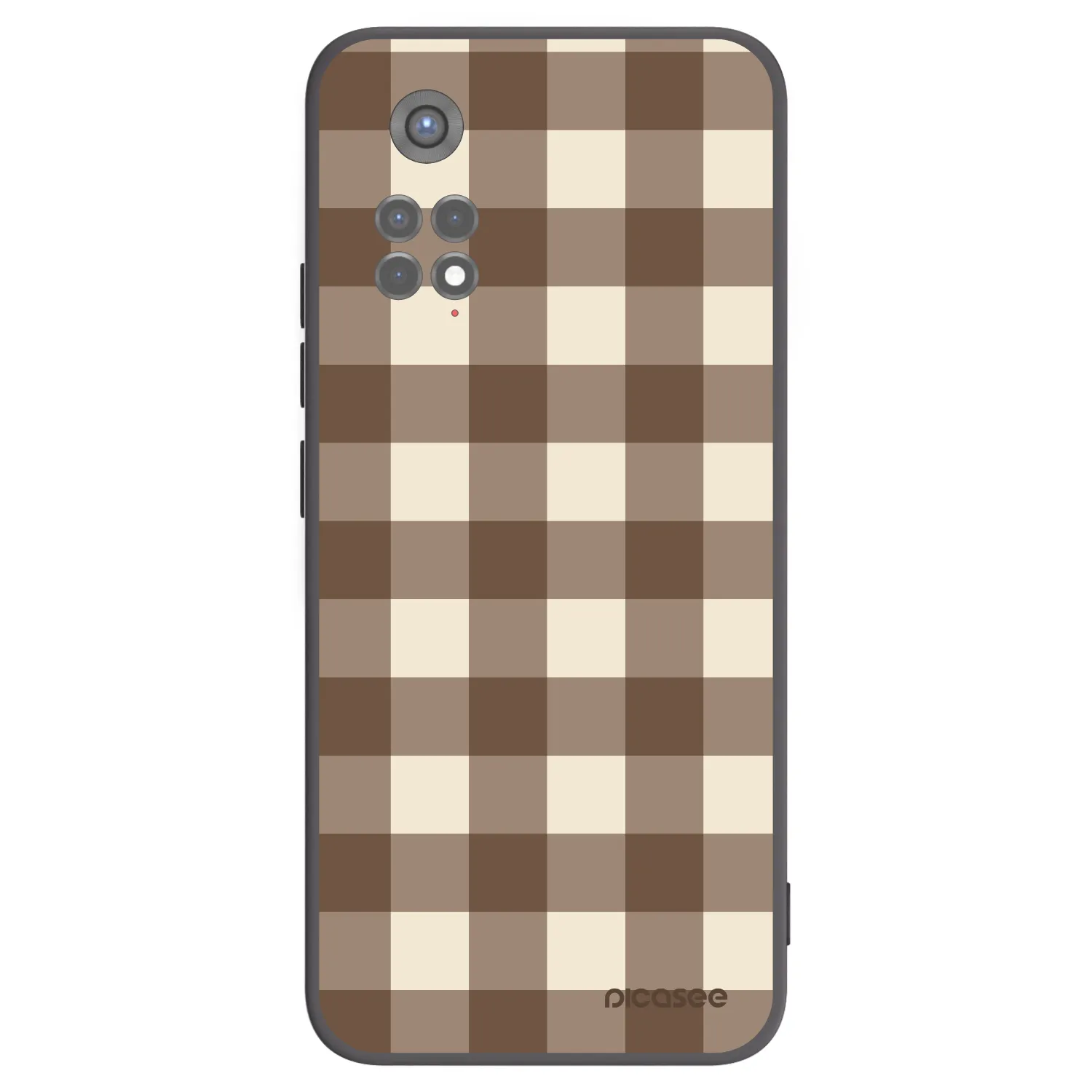 Picasee Xiaomi Redmi Note 11S 5G Hülle - Schwarzes Silikon - Brown grid