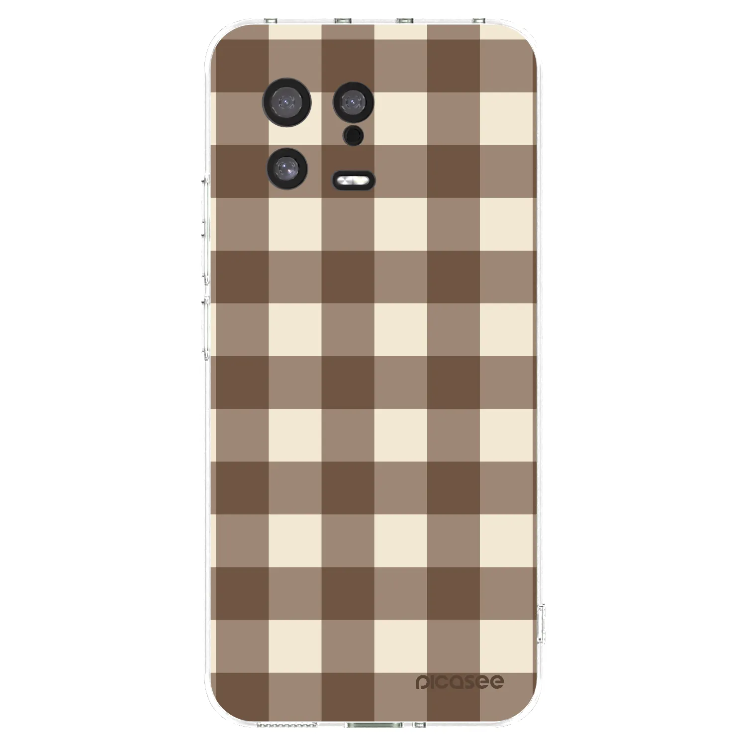 Picasee Xiaomi 13 Hülle - Transparentes Silikon - Brown grid